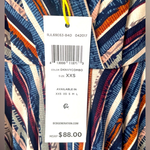 NWT BCBGeneration Striped Midi Dress Sz - XXS - Picture 4 of 4